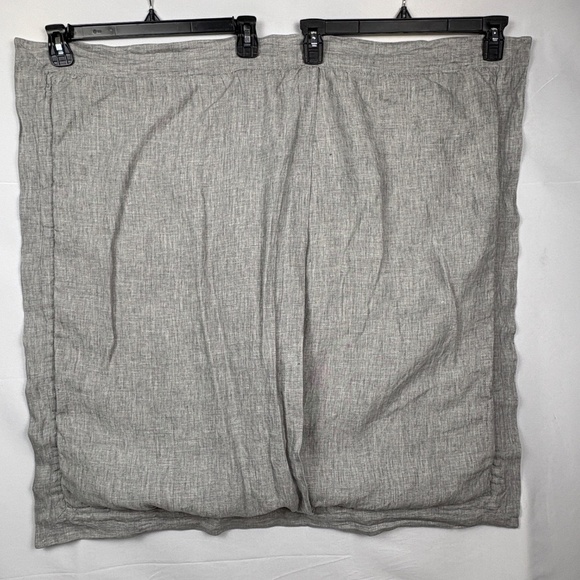 Pottery Barn Flax Linen Diamond Quilted Euro Shams Set 26 X26 Heathered Charcoal - Picture 5 of 14